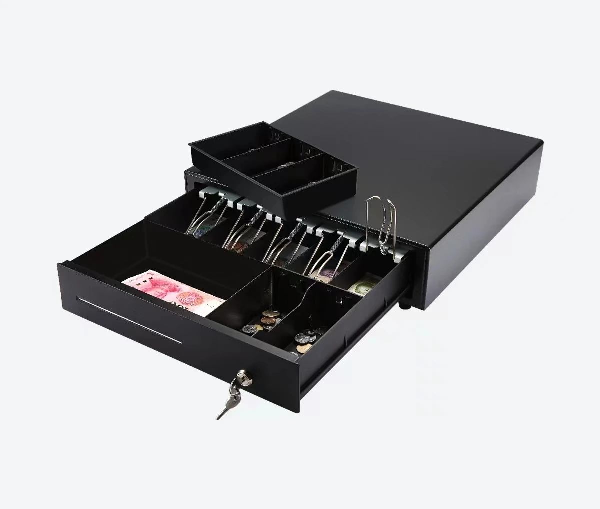 Кассовый аппарат для супермаркета, металлический корпус RJ11, 5 банкнот, 8 монет, электронный кассовый ящик