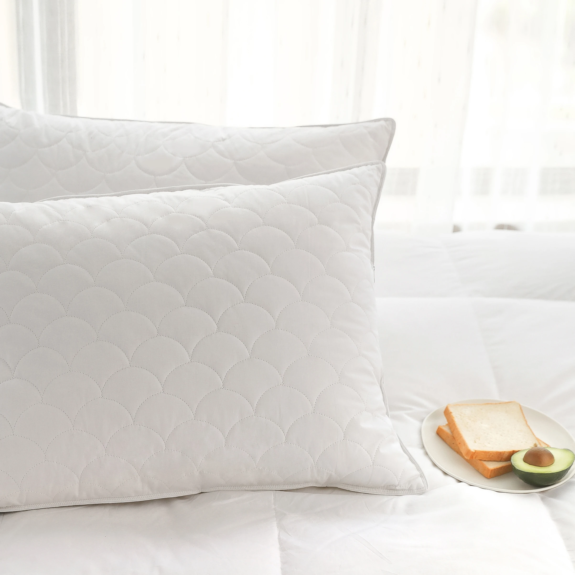 GAGA Home/hotel Luxury 100% White Goose Down Feather Pillow Set/pair Quality Body OEM 40 Adults Rectangle 100% Cotton 50pcs 233T