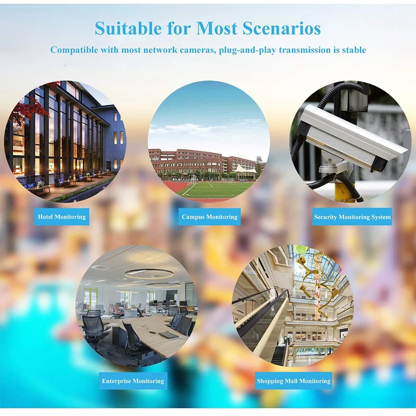 Industrial Outdoor Rj45 Cord Lan Cable Ports Adapter 12V For Camera Poe Injector Poe Adapter