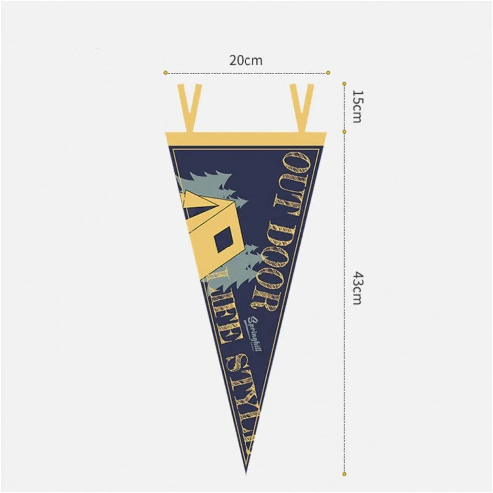 Advertising Custom Triangle Felt Pennant Flags With Custom Logo Print Sports Felt Pennant Wholesale