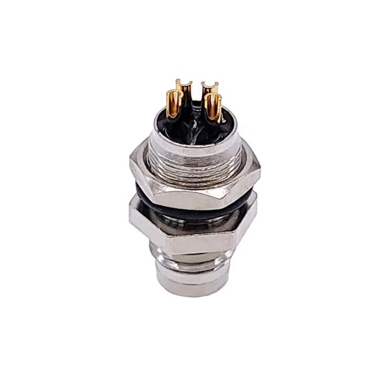 Threaded Coupling Male&Female 3 4Pin A Type Panel Back Mount Waterproof Flange Socket M8 Sensor Connector