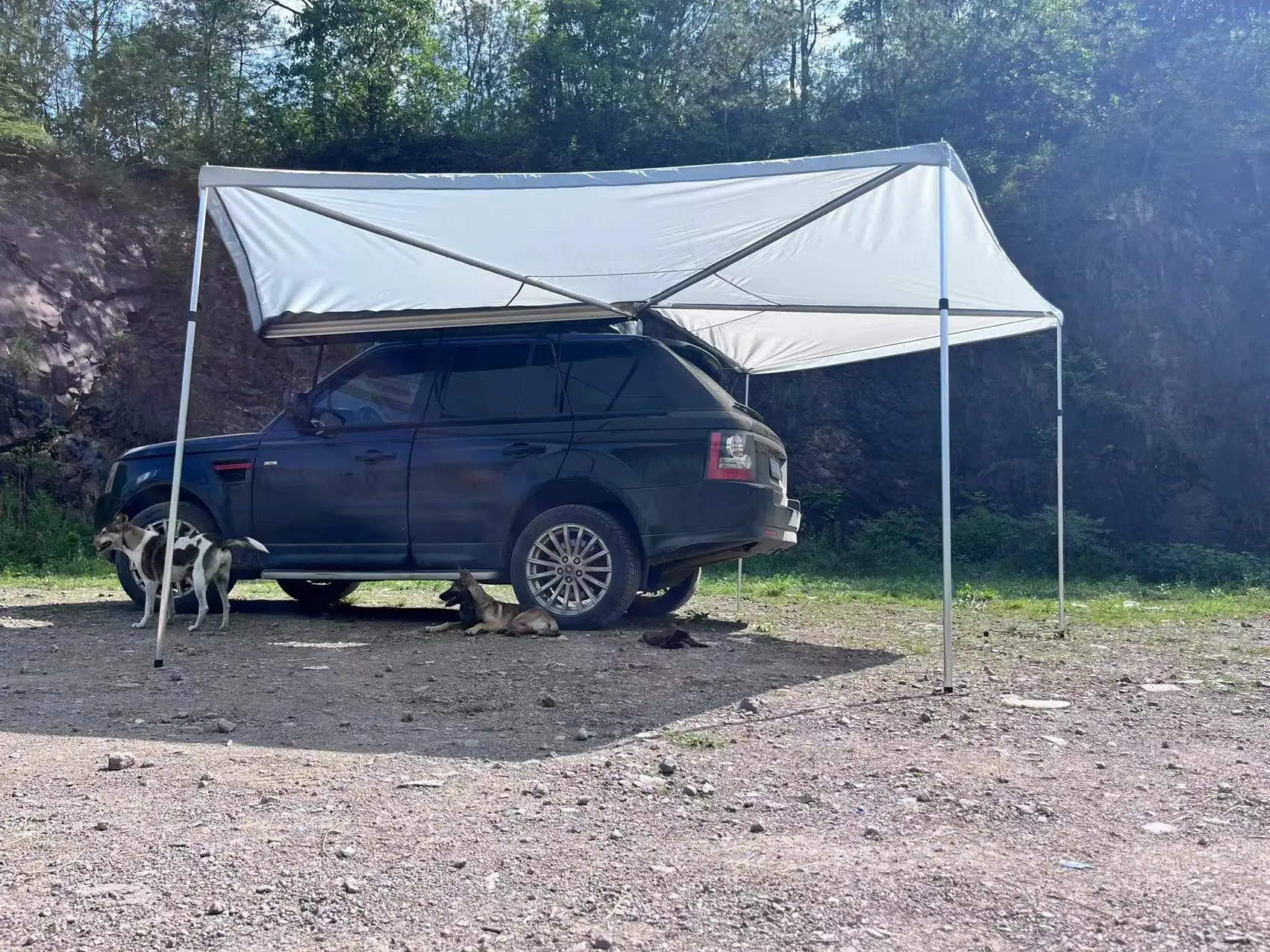 Factory Price Outdoor Camping Awning 270 Degree Bat Wing Awning Car Roof Top Tent Car Side Tent