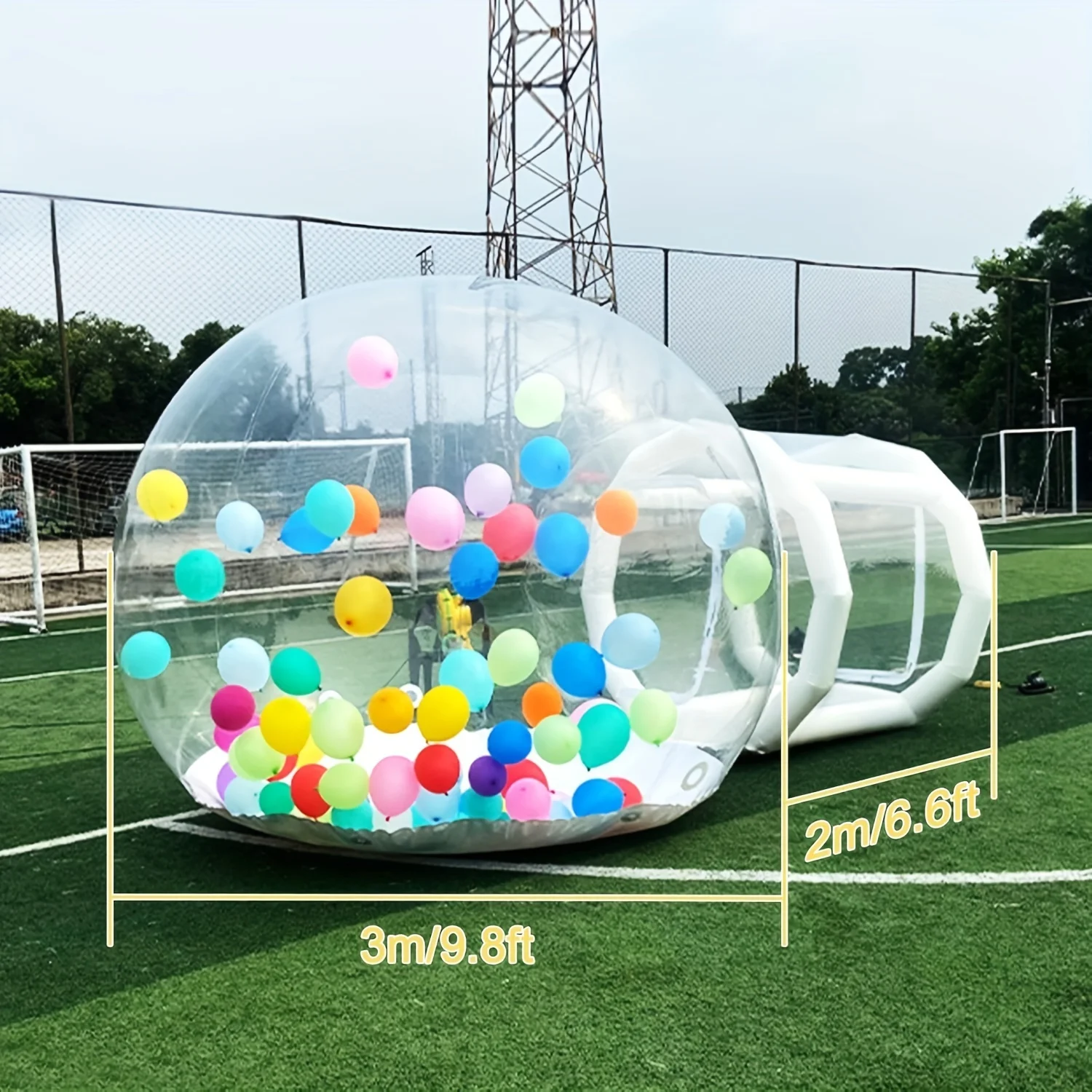 Outdoor Giant Transparent Inflatable Crystal Dome Bubble Tent Heated Inflatable Bubble Tent With Balloons