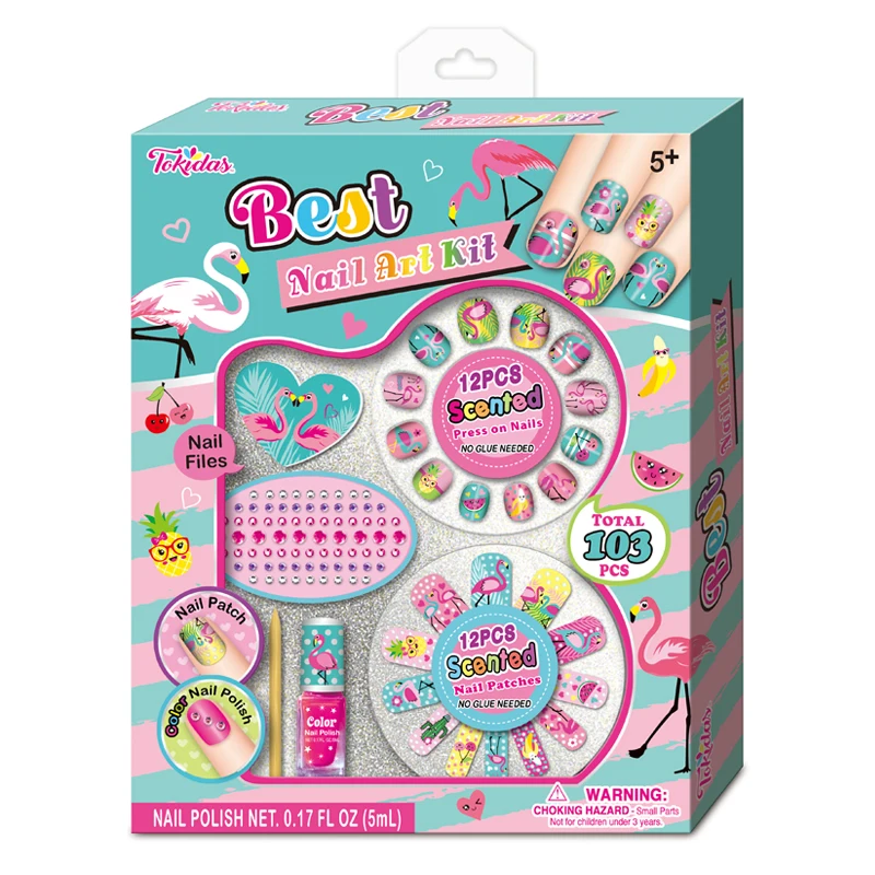 2024 Children makeup  diy kit Kids Nail Polish Set-Best Scented Art peel off Nail polish press on nail