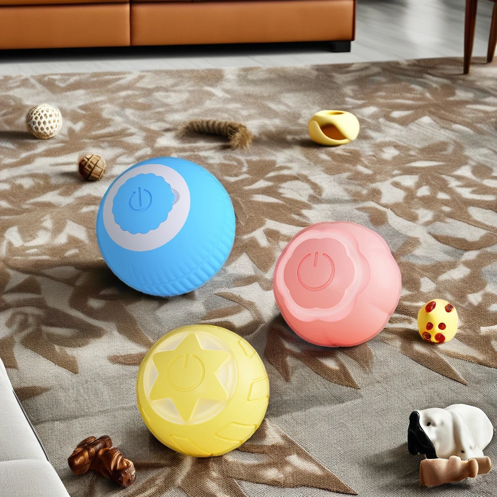 Smart Automatic Cat Toys Gravitational Rolling Ball Electric Interactive Pet Toys for Cats Training Self Moving Kitten Toys