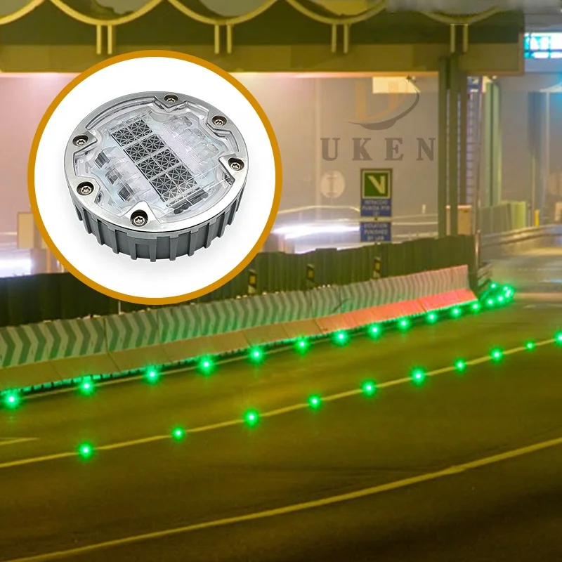 plastic vial with solar panel airport runway solar power system led cat eye traffic lighting aluminum reflective road stud big