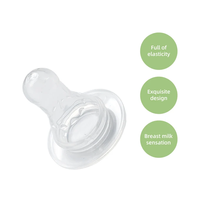 OEM Standard Mouth elastic food grade silicone baby nipple transparent soft milk bottle nipple manufacturers