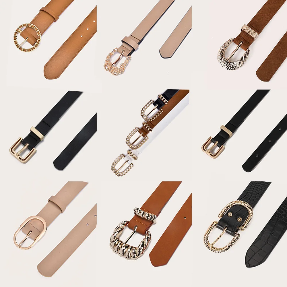 High Quality new design fashion PU leather leather belt women ladies belt waistband for Jeans Pants Dress