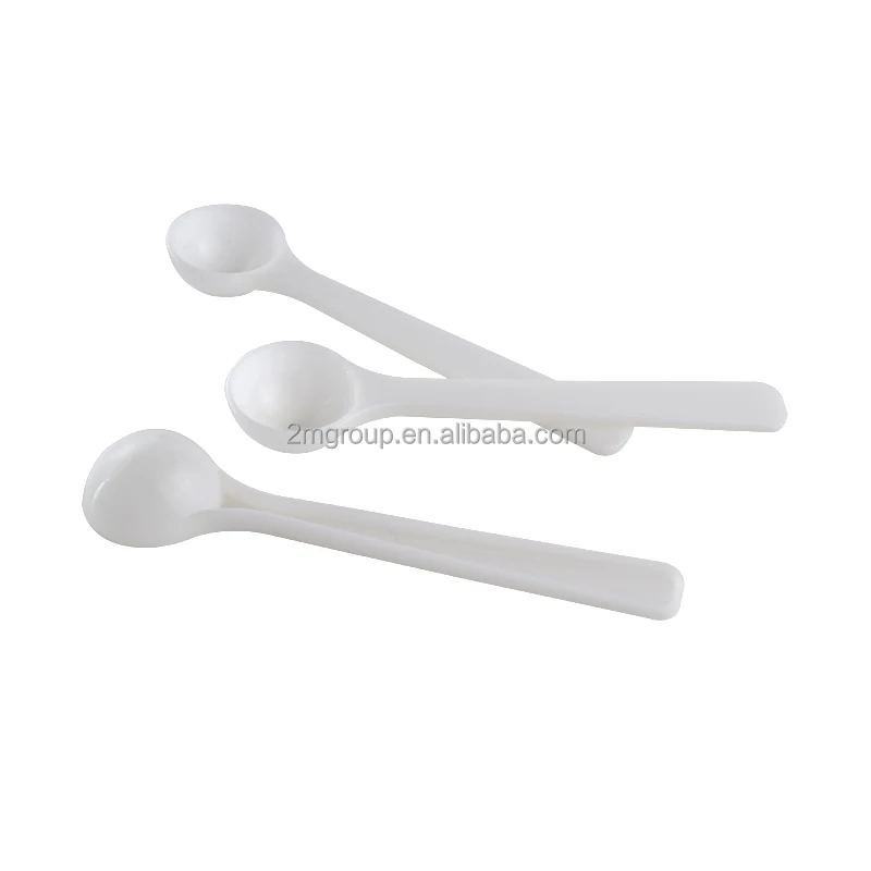 Customized color Short handle plastic transparent / white small round 0.15 cc measuring spoon