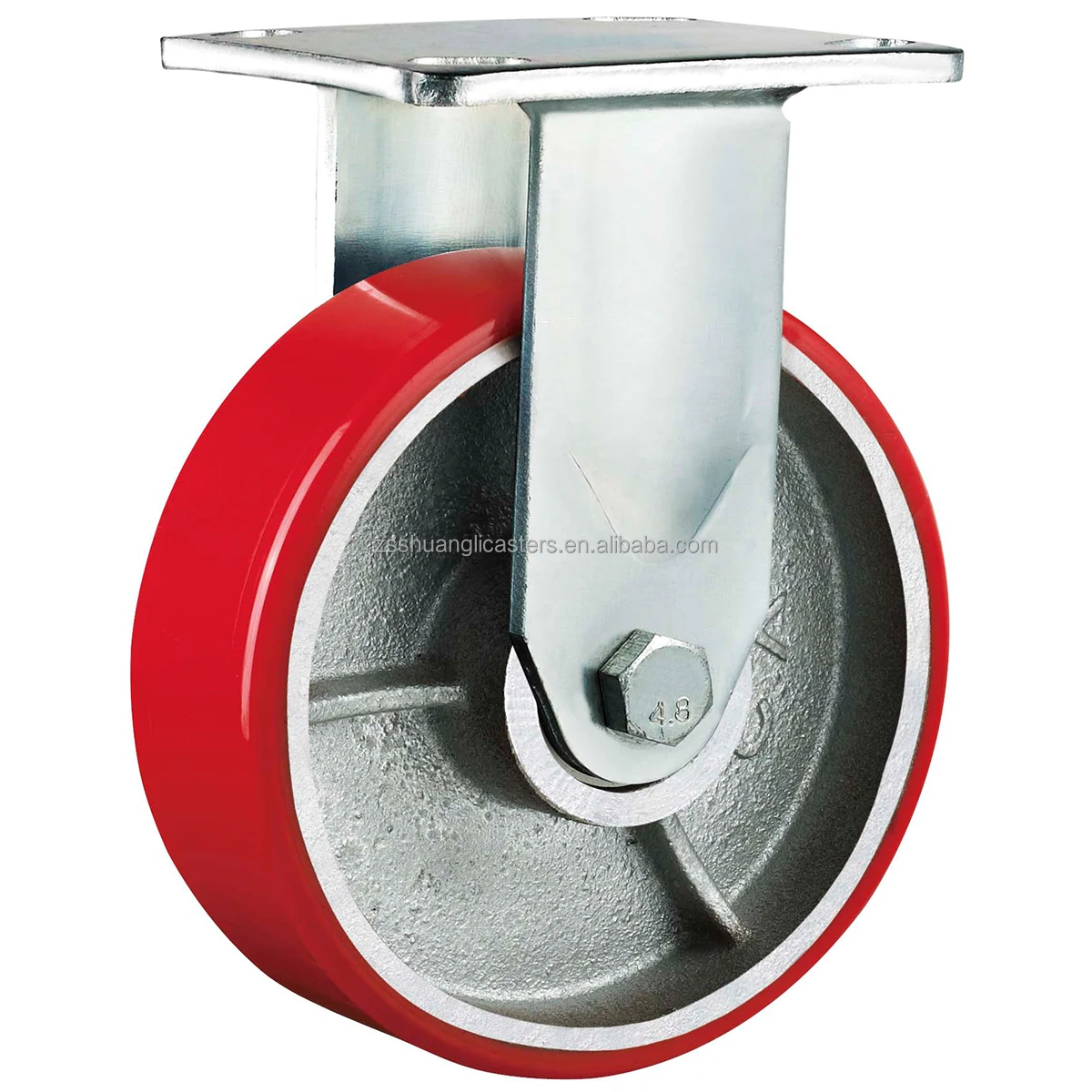 Heavy duty Castor Wheel 5inch 125mm rigid  black cast iron core  polyurethane top plate  trolley Wheel roller Bearing wheel