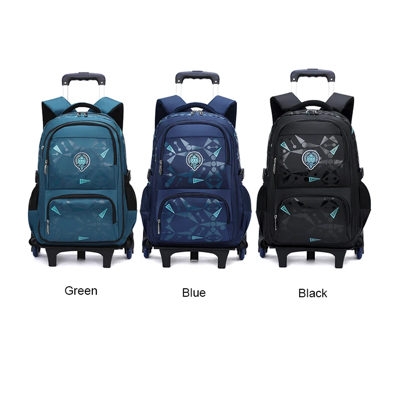 Wholesale high quality large waterproof boys teen trolley high school bag backpack with wheels