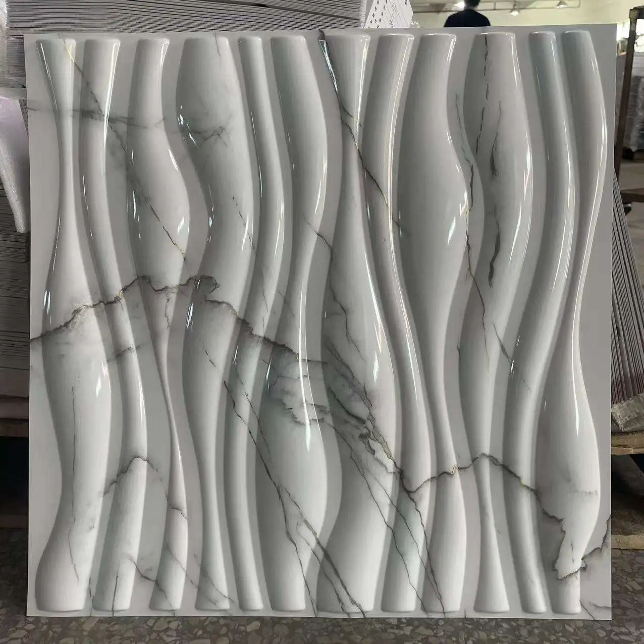Interior decorpvc marble sheets coating marble 3d wall panels pvc wall sticker high quality waterproof