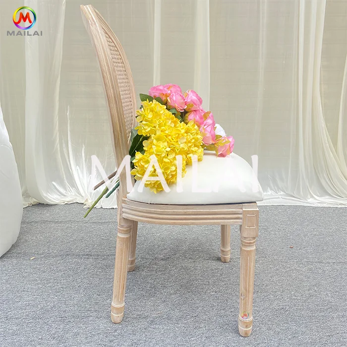 Оптовая продажа антикварная дизайнерская мебель из массива дерева с круглой спинкой для ресторана Свадебный обеденный стул в стиле Луис барокко