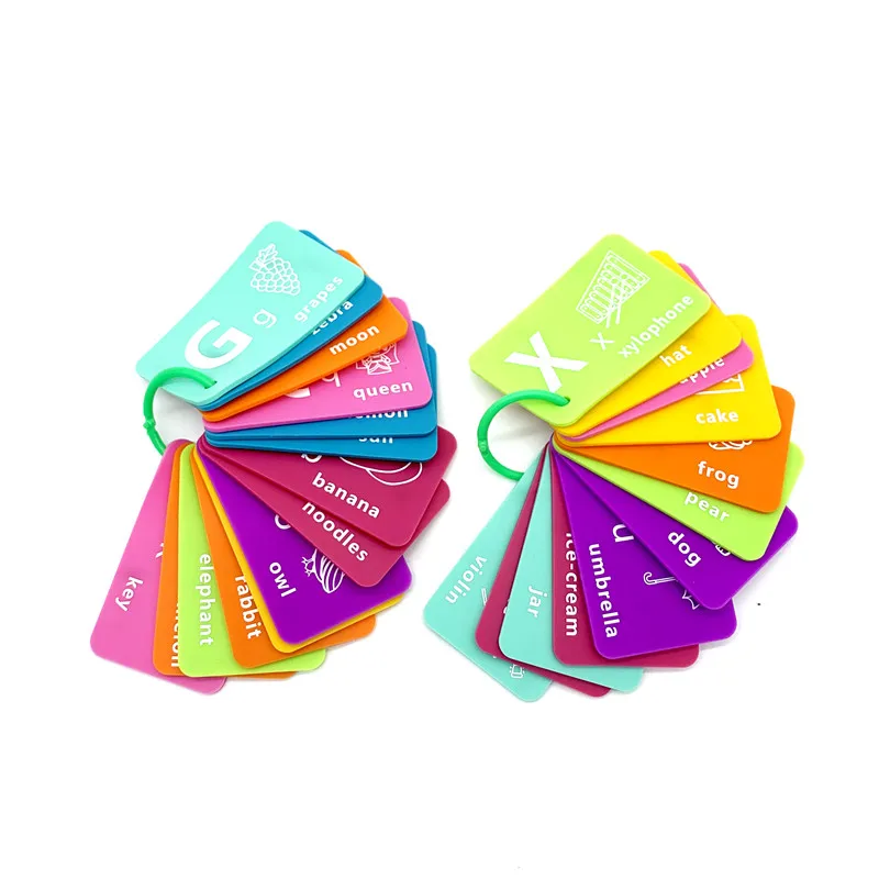 OEM BPA бесплатно интересный Алфавит детские английские открытки для писем силиконовые флэш-карты младенцев