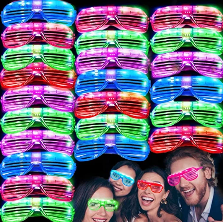 Led Sunglasses Glow in The Dark Party Supplies Shutter Shades Neon Flashing Glasses Favor for Adults Kids