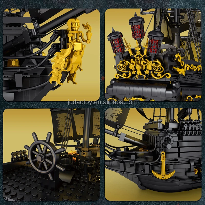 Reobrix 66036 Black Pearl Model Sailboat Accessories Model Building Block Sets Revenge Ship Assembly Sailling 3D Puzzle Toys