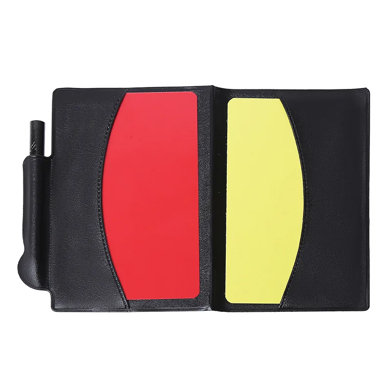 Wholesale Referee Cards Notebook PVC Soccer Warning Cards Referee Couch Foul Yellow Red Cards Football Soccer Training Equipment