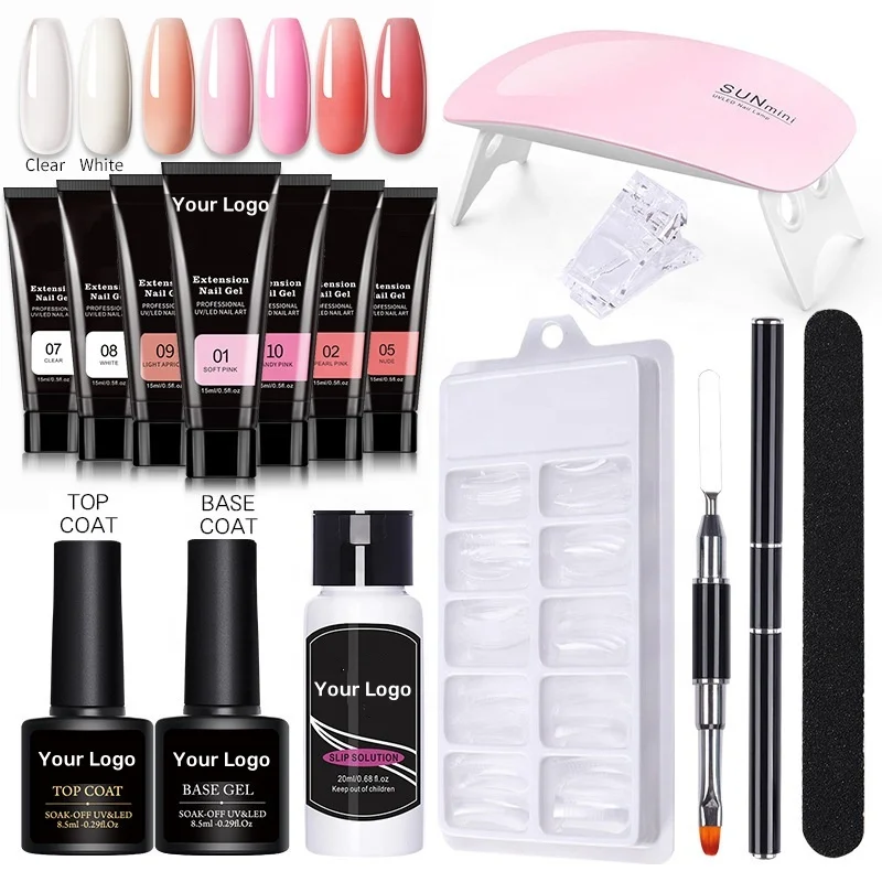 No Burn Soft Acrylic Construction Hard Gel Golden Supplier UV Builder Gel For Nail Extension Kit UV Gel