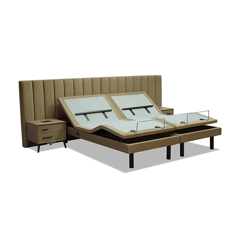 Разворачивающаяся массажная кровать от производителя регулируемая с электрическим мотором Okin двуспальная