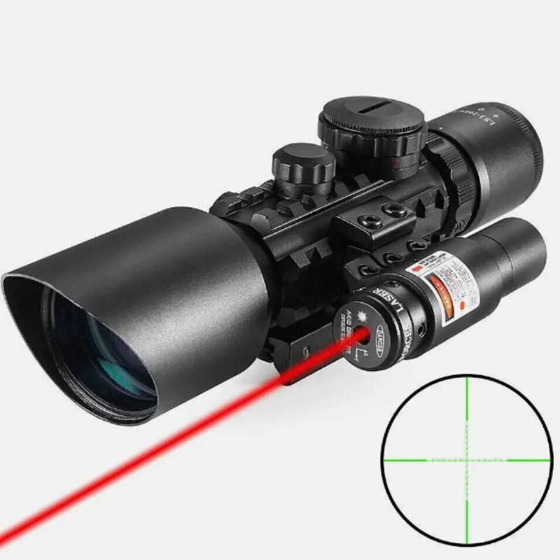 M9 красный зеленый световой прицел 3-10x40 для охоты с лазером красной точкой
