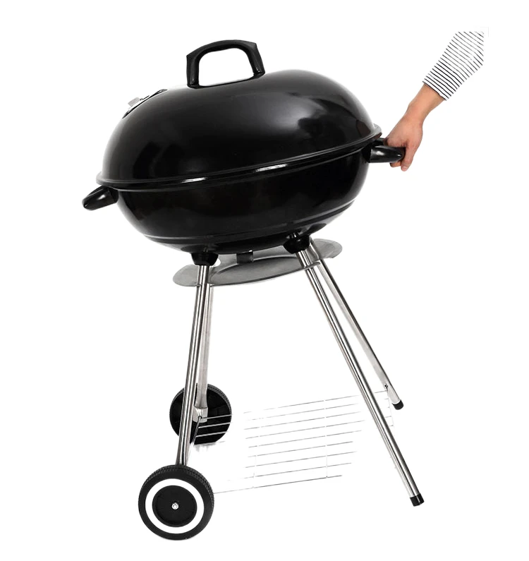 Kettle Bowl Grill Portable Charcoal Grill For Outdoor Cooking Bbq Garden Barbecue With Wheels Grilling For Tailgating Patio