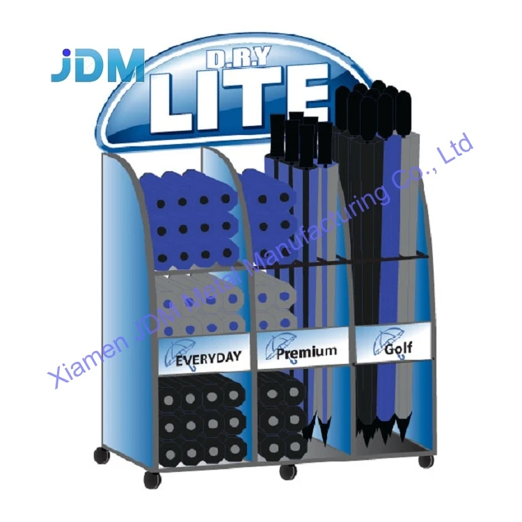 foldable umbrella holder retail umbrella display stand iron basket metal umbrella rack