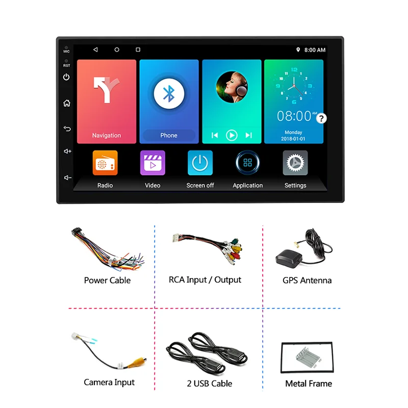 
Leshida car stereo with gps wifi android audio car Bt radio car 
