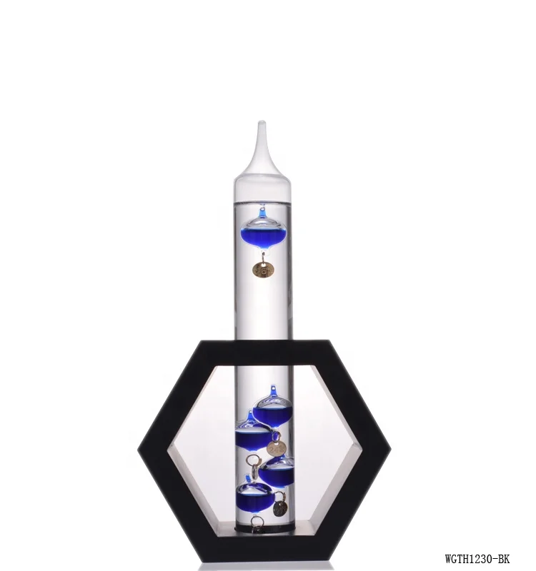 Стекло Галилео термометр с золотой nameplate-WGTH1230