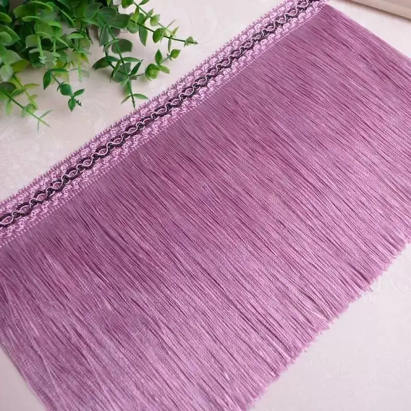 2024 Factory Direct Hot Sales  Purple Polyester Long Chainette  Trims Fringe For  Sewing Curtain Woven Clothing Accessories