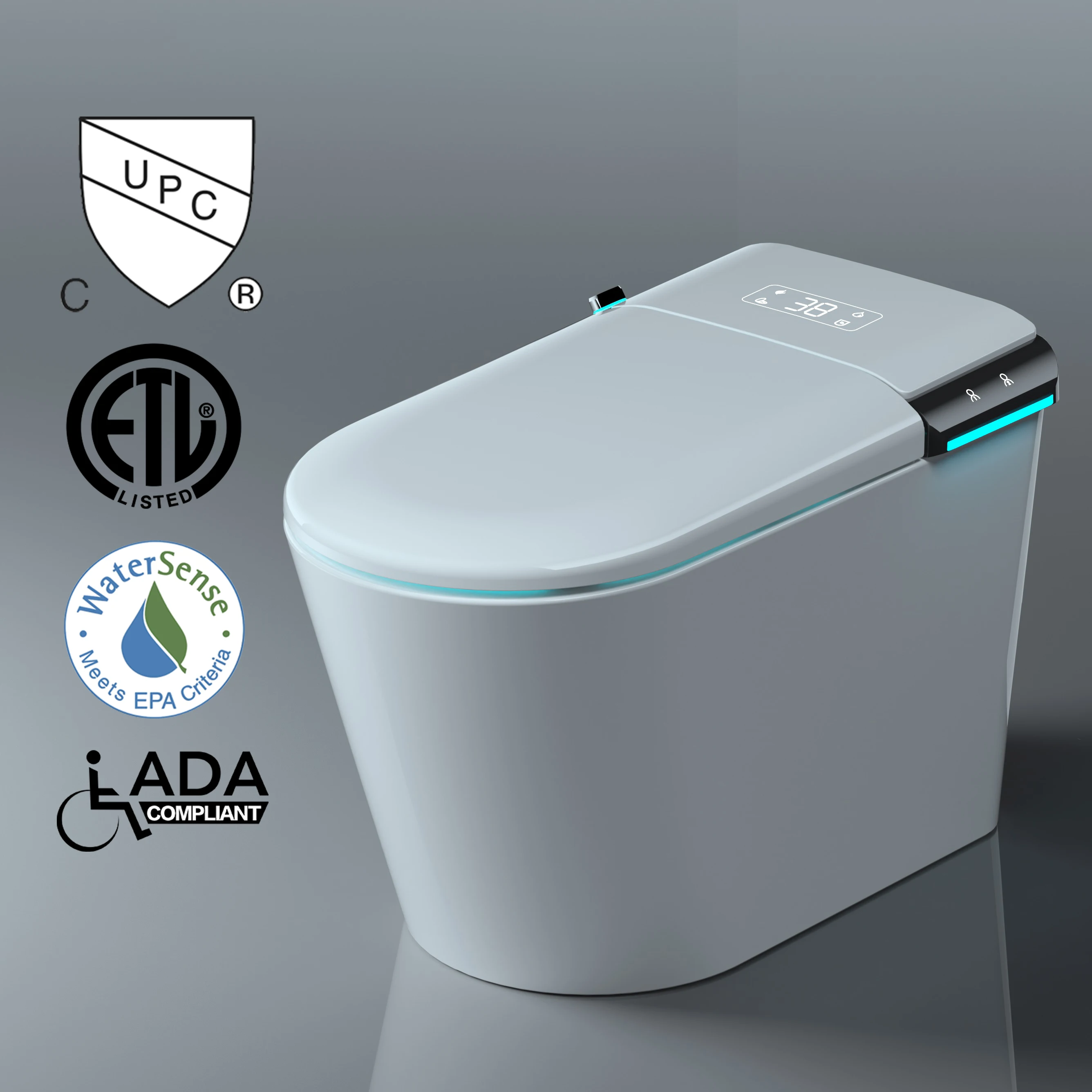 Canada Modern smart floor toilet commode electric wc bathroom ceramic automatic intelligent floor toilet bowl