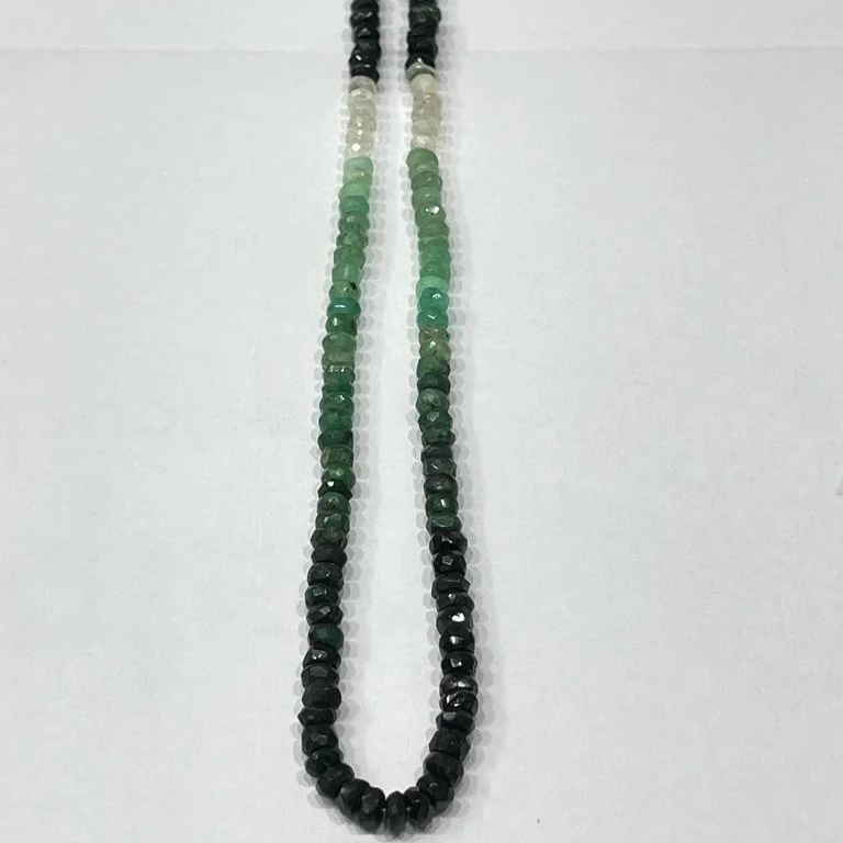 Natural Emerald Beads Shaded Color Rondel Faceted Emerald Beads Smooth Plain Beads For Bracelet Making Bulk Product