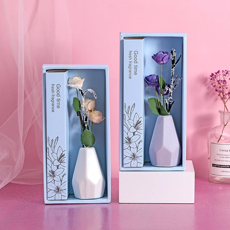 Personalized Color ceramic no fire aromatherapy fashion home decoration Luxury porcelain empty reed diffuser glass