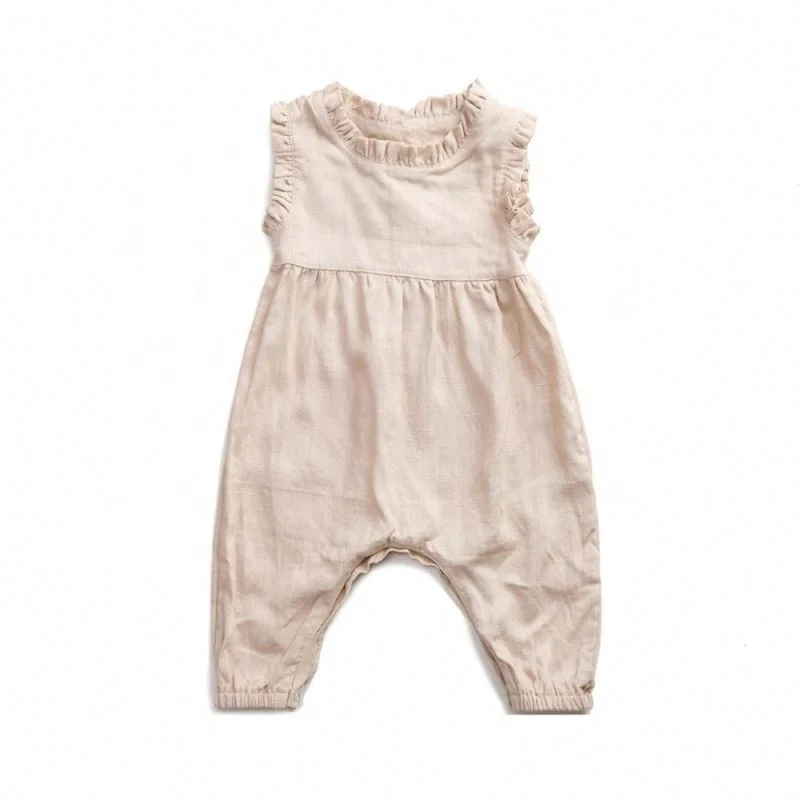 
Children Linen Jumpsuits Baby Breathable Clothing Baby Jean Romper Babies Bodysuit Romper 