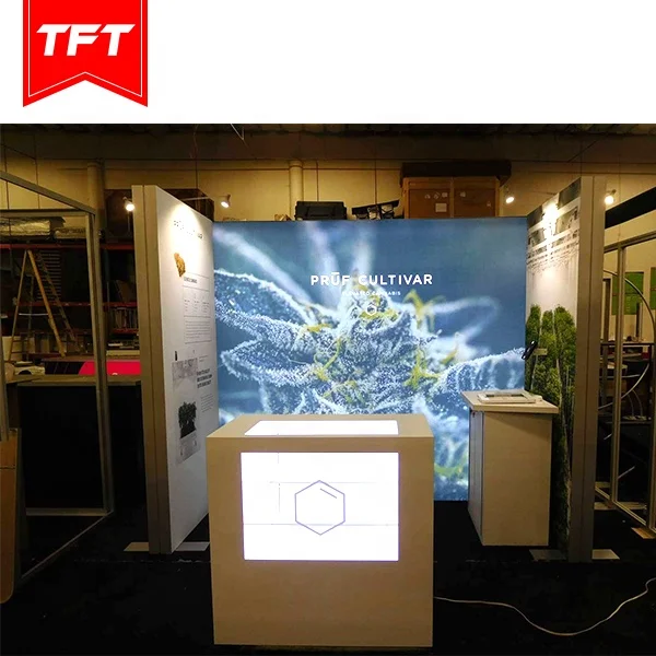 Large Luxury Unique Design Ideas Black Expo Modular Banner Changing Room Trade Show Booth 3*3 With Shelving