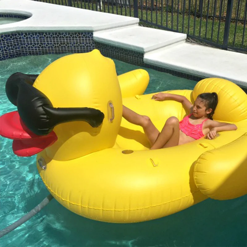 Swimming Ring Inflatable Floating Row Adult Inflatable Water Lounge Chair Large Adult Swimming Pool Yellow Duck