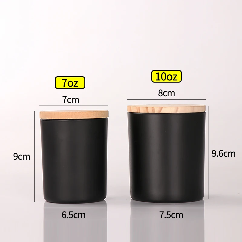 empty frosted round luxury glass candle container with Lid and box