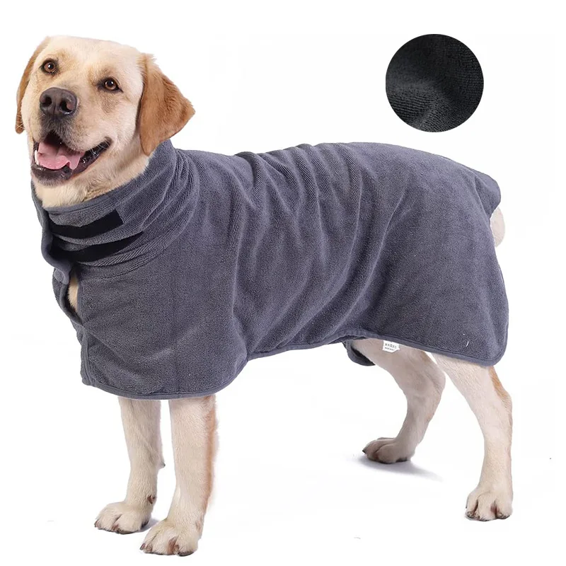 Hot Sell Bone Dry Pet Grooming Towel Absorbent Dog Bathrobe Bath Towel Microfiber Pet Drying Coat