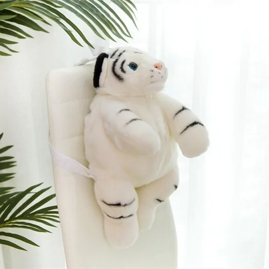 Wholesale Soft Tiger Bear Leopard Panda Custom Animal Plush Plushie Backpack Gifts for Kid