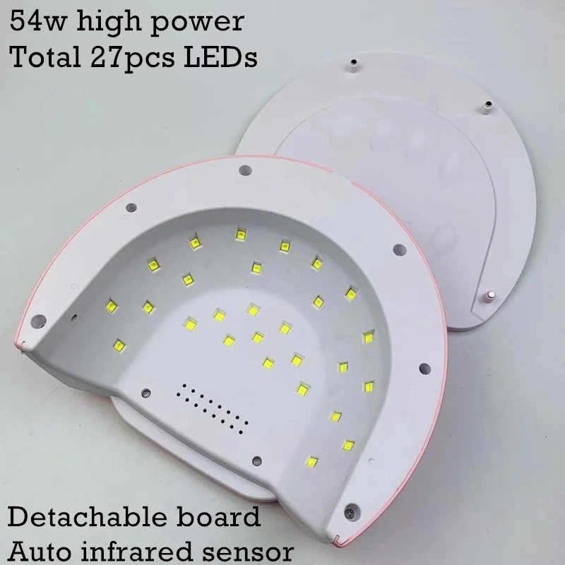 2020 Top High Quality Sun Lcd Screen Salon 54W Power File Gel Curing Uv Led Nail Lamp For Polish Dryer With Ce Certificate