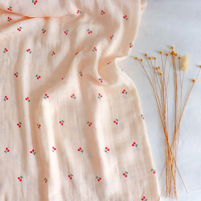 Wholesale Organic Cotton Fabric Baby muslin anti-jumping swaddling clothes 2 layers bamboo swaddle blanket Support customization