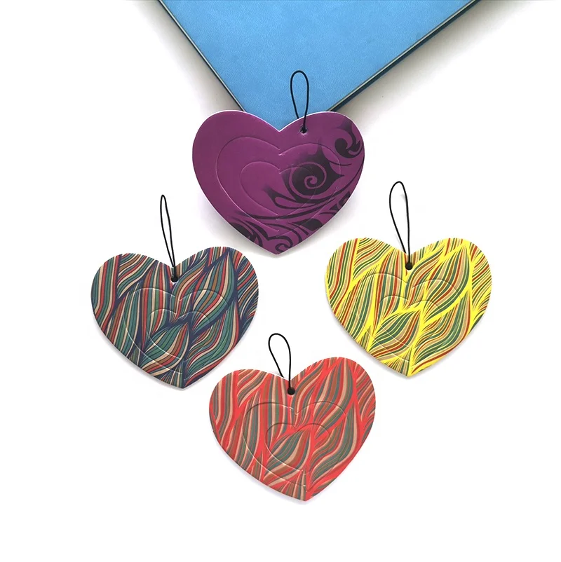 Multiple Customized  3D Heart shape paper car air freshener with nice price