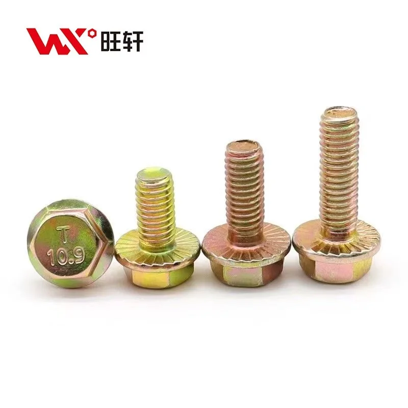 Factory price fasteners serrated metal m8 25mm Carbon Steel zinc Plated hex bolt flang