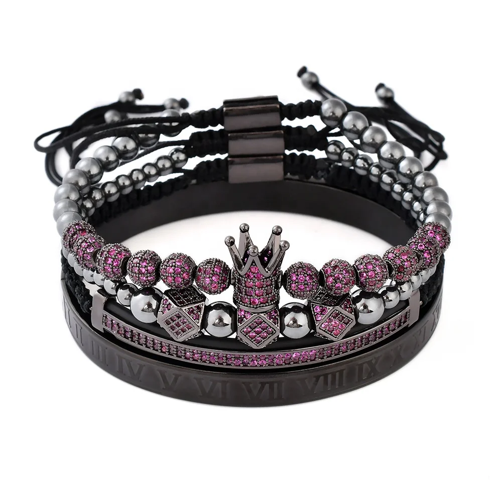 F341 Couple Bracelet Coupling Beaded Man Bead Edelstahl Armband Pulseira Masculina Gemstone Gift De Brazalete