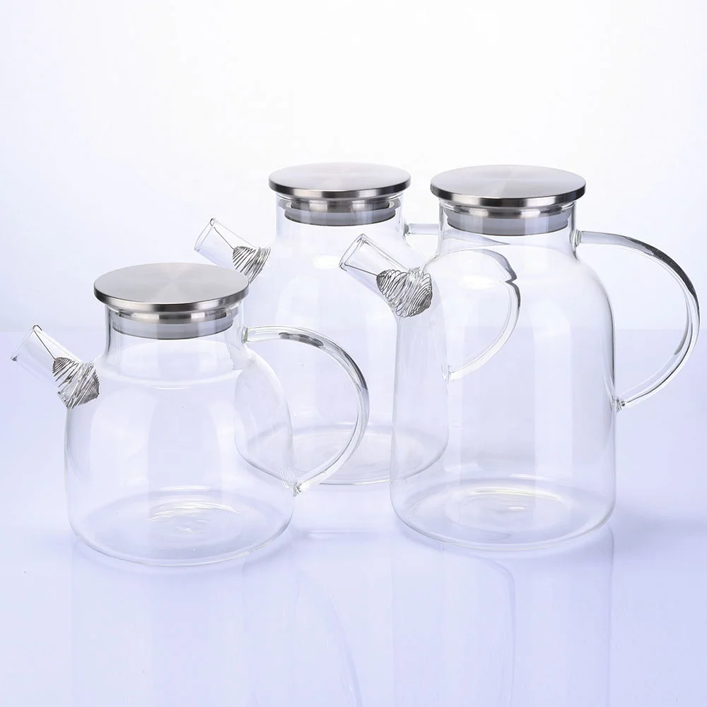 1800ml Heat Resistant Borosilicate Glass Water Pitcher / Carafe / Jug with Stainless Steel Lid