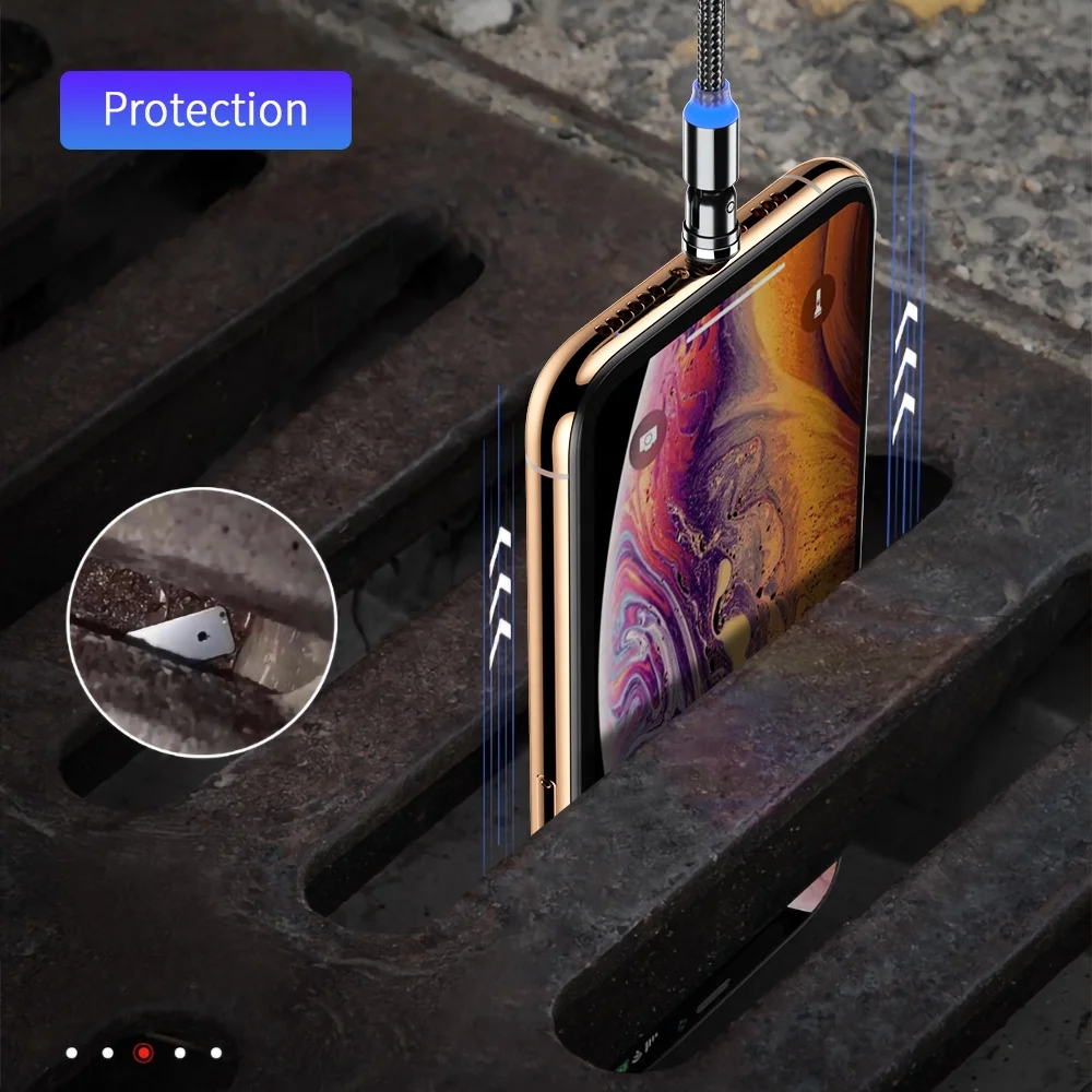  540 Магнитный микро USB кабель для iPhone Samsung Android мобильный телефон Быстрая зарядка Type C магнит зарядное устройство провод