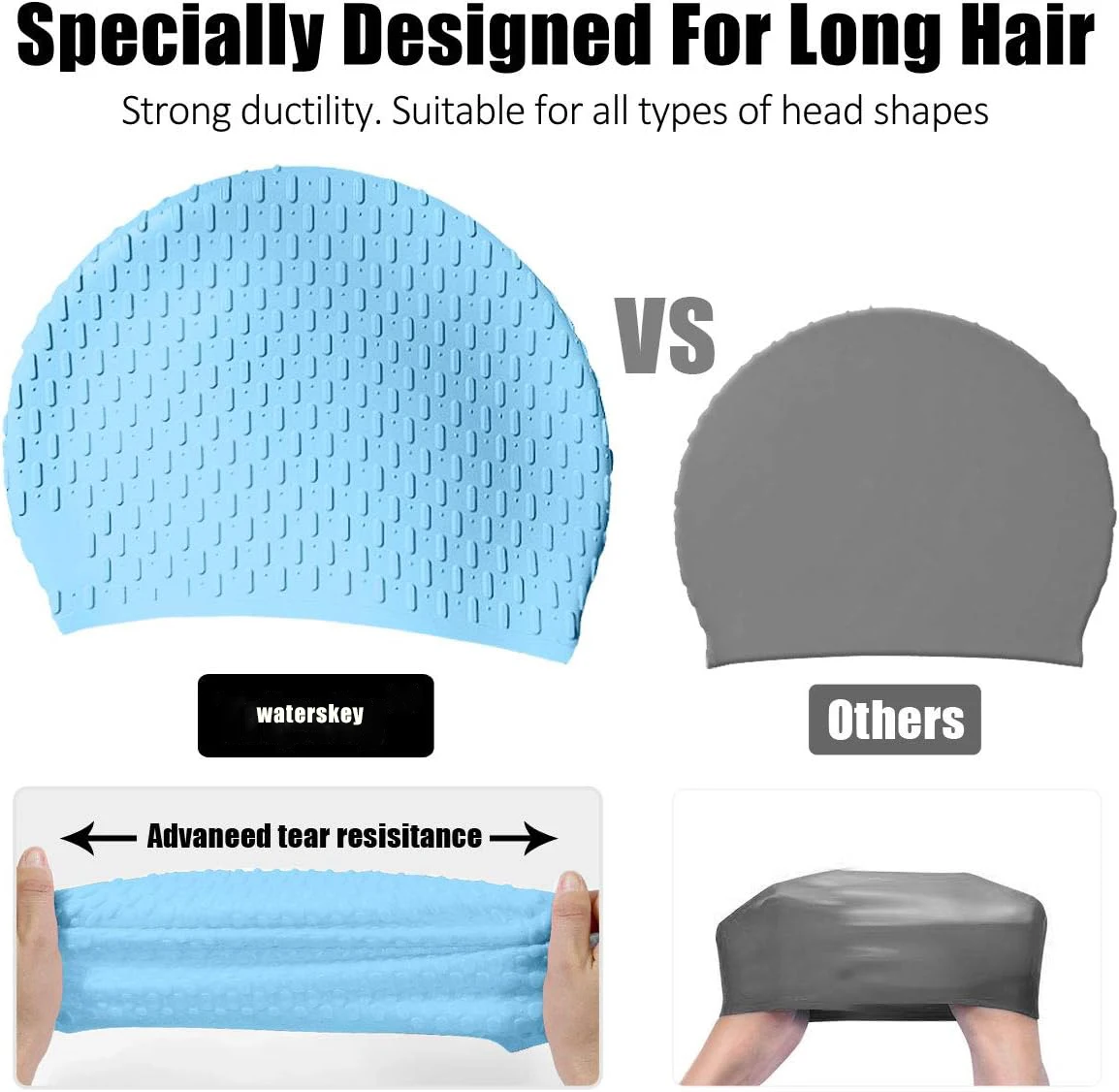 Bubble Silicone Swimming Cap Waterdrop Swim Cap For Short Medium And Long Hair