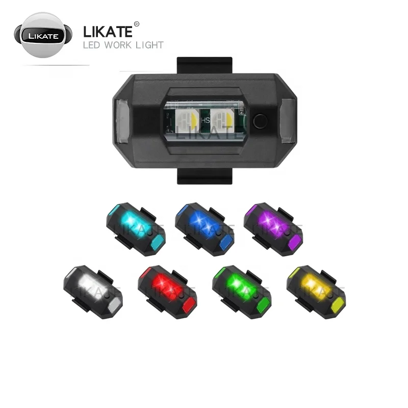 Hot sell waterproof Universal 7-color Motorcycle led warning light Strobe Flashing Light rock light