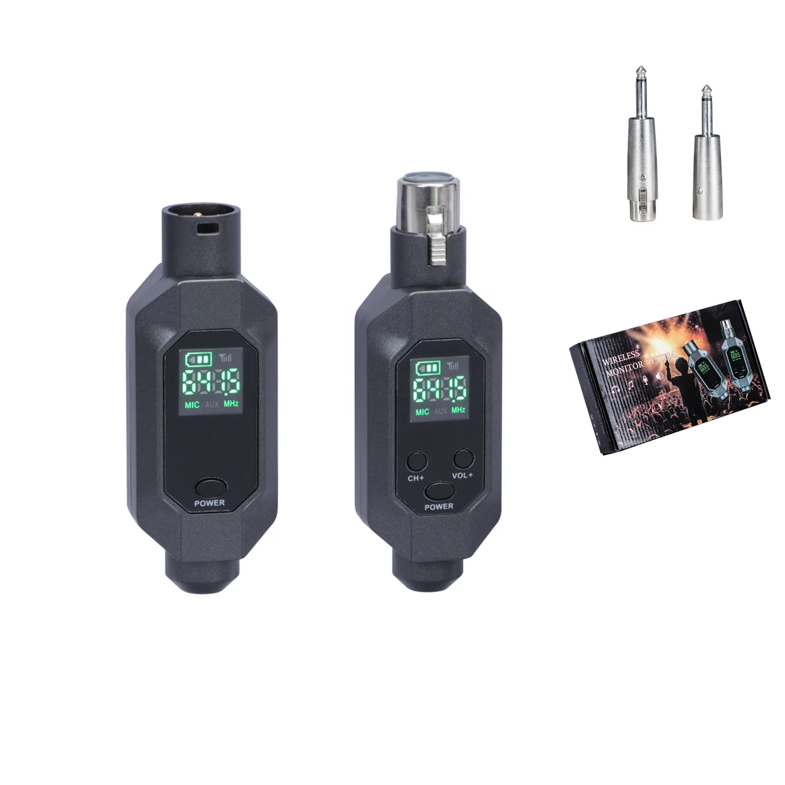 UL41 New Plastic 1Channel UHF XLR Transmitter Converter Wired to Wireless Microphone Adapter Support 5V/48V Both Can Be Used