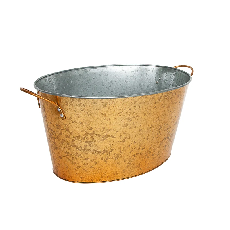 Wine Ice Bucket Steel Big Galvanized Metal Champagne Bucket Champagne Cooler Bucket