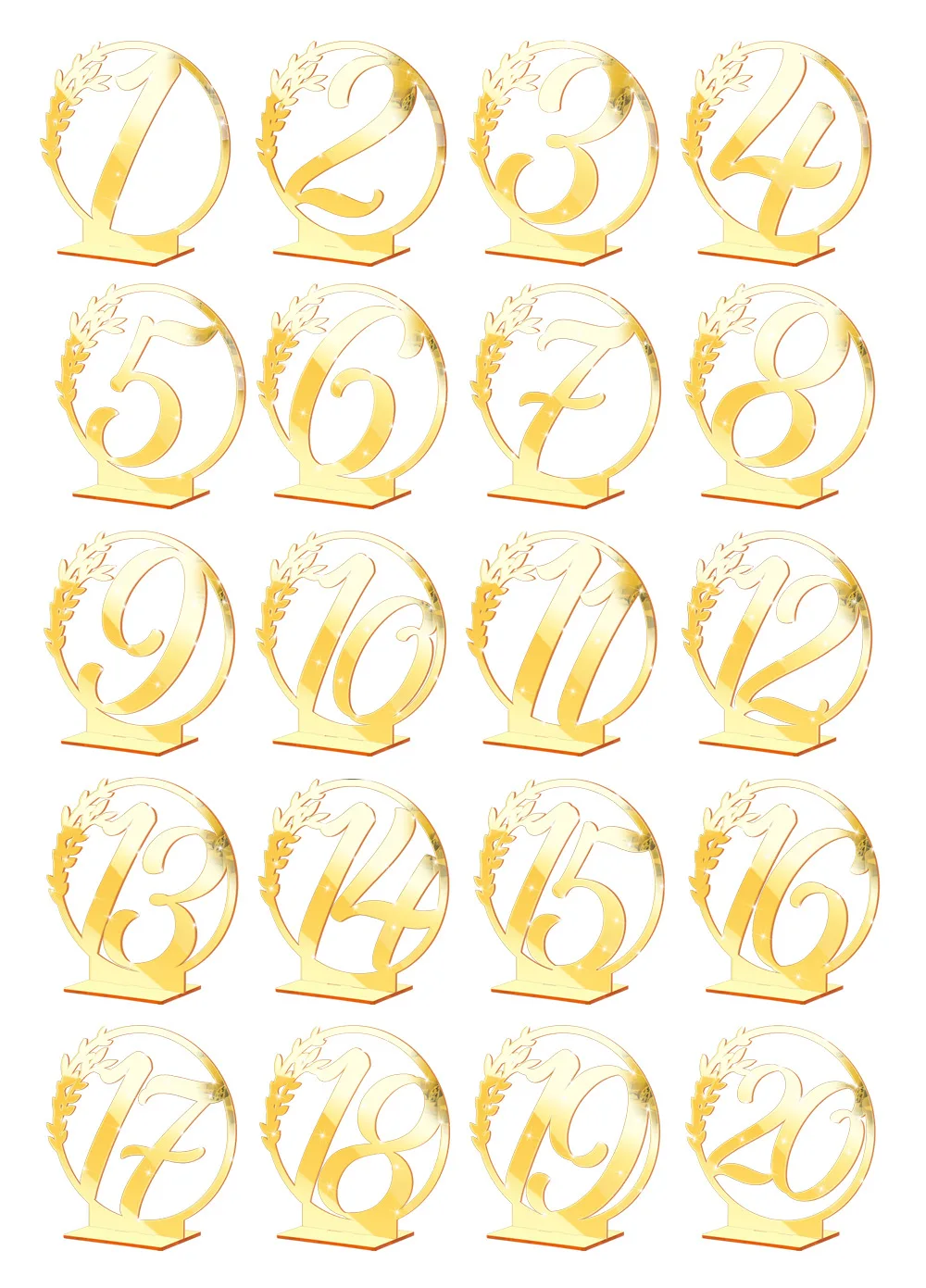 Festival Wedding Place Holder Card Acrylic Table Number Holders Gold Silver Mirror Wedding Table Number Signs